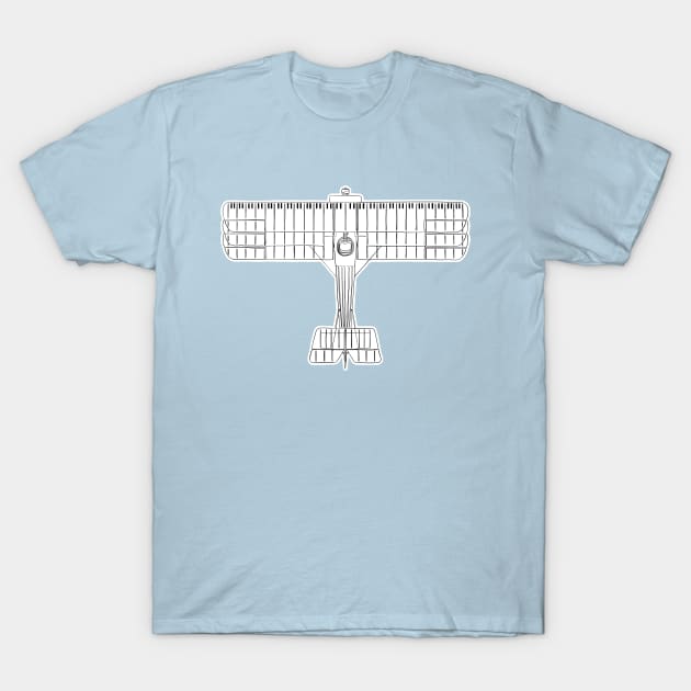 Vintage Biplane Top Down T-Shirt by CorrieMick